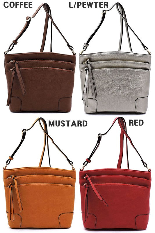 Multi Zip Pocket Crossbody Bag