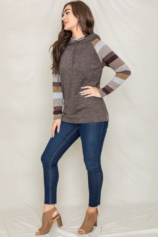 Stripe Sleeve Hoodie