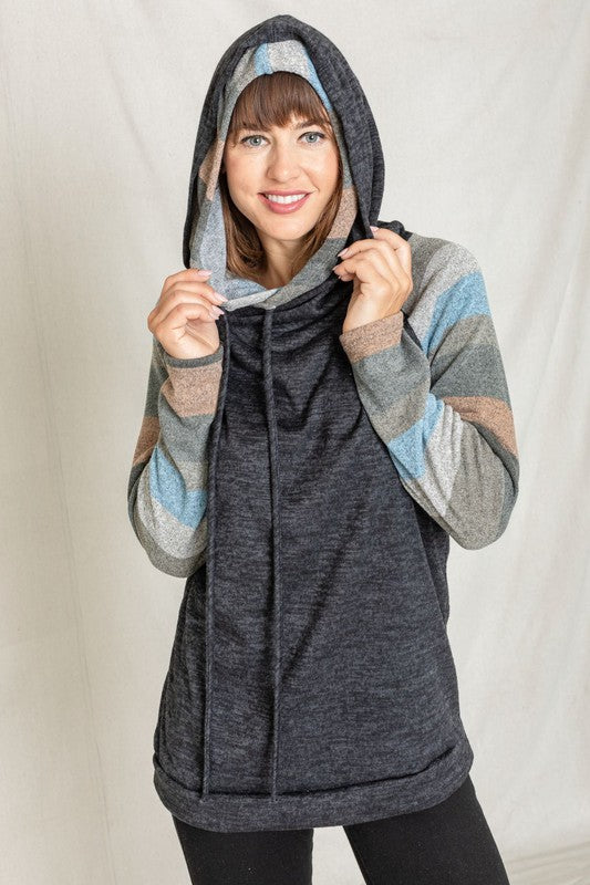 Stripe Sleeve Hoodie