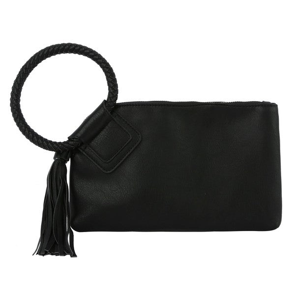 Cuff Handle Tassel Wristlet Clutch