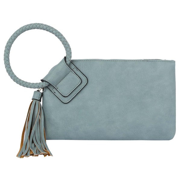 Cuff Handle Tassel Wristlet Clutch