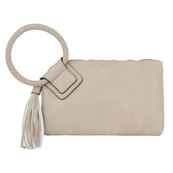 Cuff Handle Tassel Wristlet Clutch