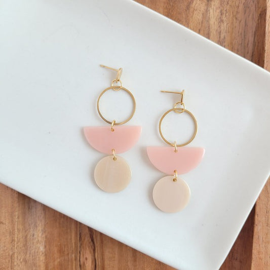 Wren Blush and Linen Earrings