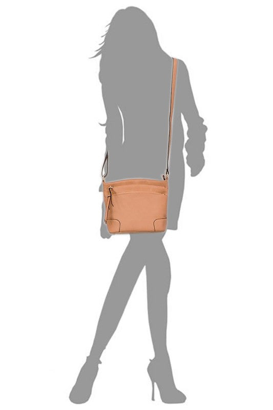 Multi Zip Pocket Crossbody Bag