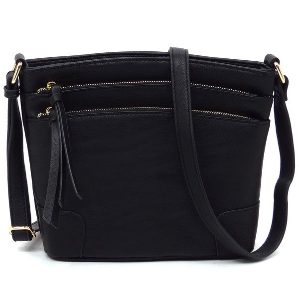 Multi Zip Pocket Crossbody Bag