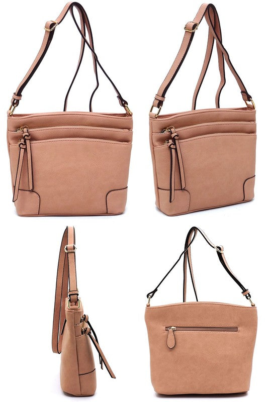 Multi Zip Pocket Crossbody Bag