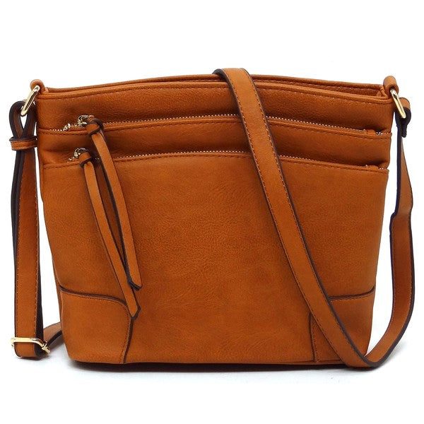 Multi Zip Pocket Crossbody Bag