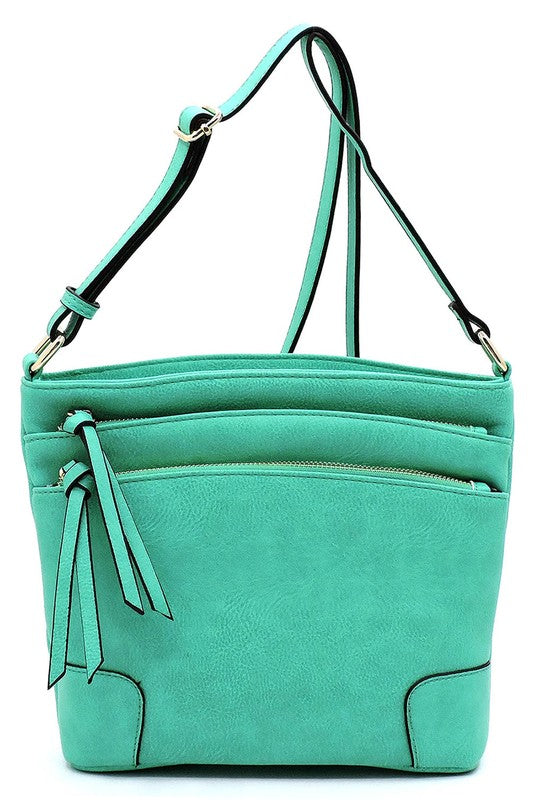 Multi Zip Pocket Crossbody Bag