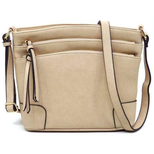 Multi Zip Pocket Crossbody Bag